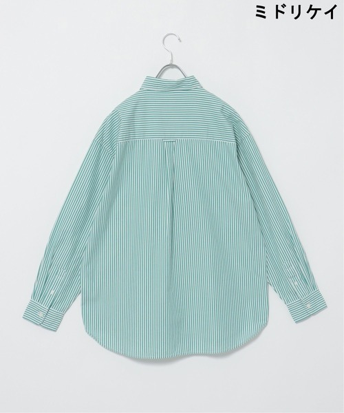 VENCEEXCHANGE（ヴァンスエクスチェンジ）の「【WEB限定】ブロードワンポイント刺繍ビッグシルエットシャツ　　カレッジ/オーバーサイズ/無地/切り替え/（シャツ/ブラウス・メンズ・ホワイト/ブラック/スカイブルー/ライトカーキ/クリアグリーン/ブルー/コーラル/その他31・M/L）」の12枚目の写真