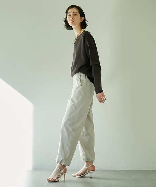 tシャツ スエード×リブ2WAYプルオーバー レディース ADAM ET ROPÉ FEMME(アダム エ ロペ ファム) / 【サステナブル