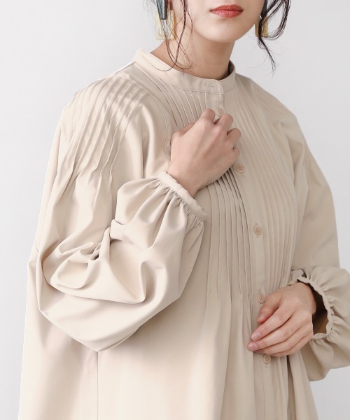 Bou Jeloud（ブージュルード）の「【WEB限定】ピンタックワンピース（ワンピース・レディース・ベージュ/カーキ/アイボリー・FREE）」の8枚目の写真