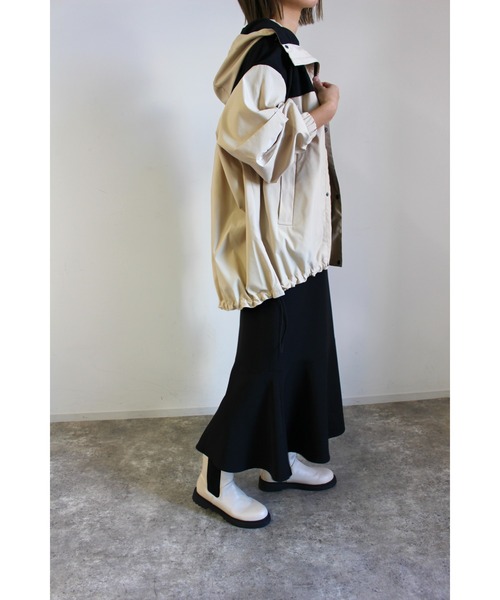 MLI'A（エムリア）の「配色／ブルゾン（ブルゾン・レディース・ブラック/ベージュ/カーキ・M）」の6枚目の写真