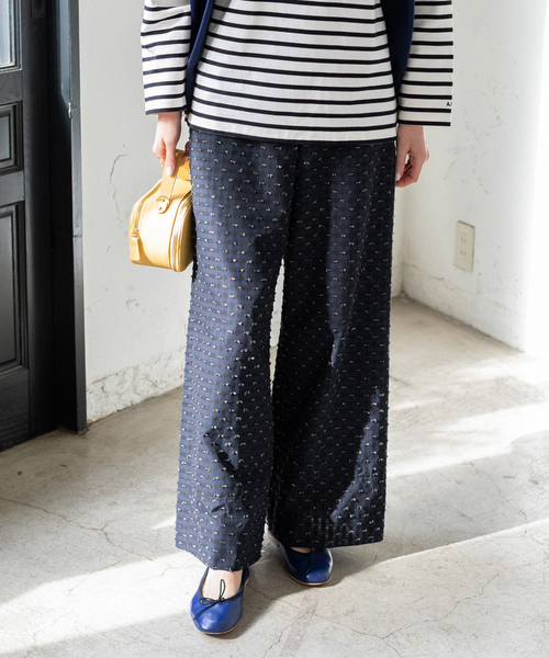 IENA(イエナ)の「&NAVY パジャマパンツ◆(その他パンツ・レディース・ホワイト/ネイビー・36/38)」の2枚目の写真