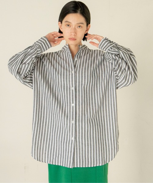ANGIE（アンジー）の「リネンライクストライプルーズシャツ（シャツ/ブラウス・レディース・ブラック系その他/グリーン系その他/イエロー系その他/ブルー系その他・FREE）」の17枚目の写真