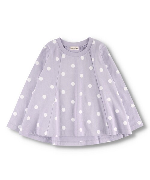 BRANSHES（ブランシェス）の「ドット柄フレアシルエット長袖Tシャツ（Tシャツ/カットソー・キッズ・ラベンダー/アイボリー・100/110/90/120/130）」の10枚目の写真