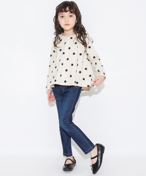 BRANSHES（ブランシェス）の「ドット柄フレアシルエット長袖Tシャツ（Tシャツ/カットソー・キッズ・ラベンダー/アイボリー・100/110/90/120/130）」の21枚目の写真