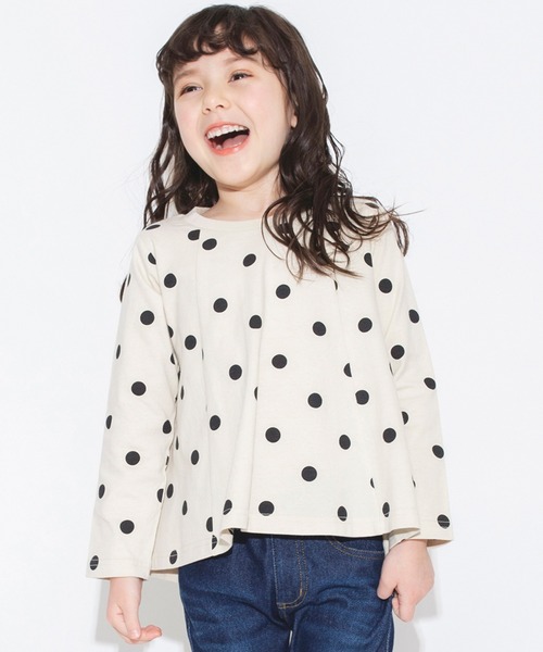 BRANSHES（ブランシェス）の「ドット柄フレアシルエット長袖Tシャツ（Tシャツ/カットソー・キッズ・ラベンダー/アイボリー・100/110/90/120/130）」の18枚目の写真