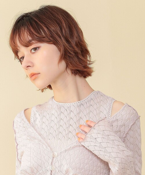 ME COUTURE（ミークチュール）の「レースレイヤードトップス（Tシャツ/カットソー・レディース・オフホワイト/ピンクベージュ・FREE）」の8枚目の写真