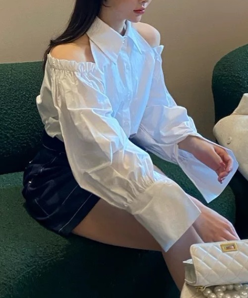 Wefst（ウェスト）の「【Wefst】オープンショルダーブラウス（シャツ/ブラウス・レディース・ホワイト・FREE）」の9枚目の写真