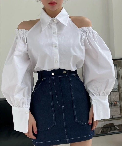 Wefst（ウェスト）の「【Wefst】オープンショルダーブラウス（シャツ/ブラウス・レディース・ホワイト・FREE）」の11枚目の写真