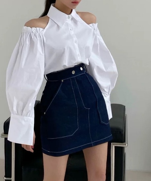 Wefst（ウェスト）の「【Wefst】オープンショルダーブラウス（シャツ/ブラウス・レディース・ホワイト・FREE）」の14枚目の写真