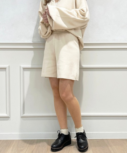 apres jour(アプレジュール)の「【セットアップ可能】ニットショートパンツ【ZOZOTOWN限定アイテム】(その他パンツ・レディース・アイボリー/ベージュ/ブラック・X-LARGE/フリー)」の5枚目の写真