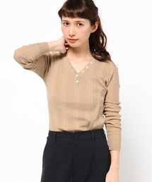 Ray BEAMS | Ray BEAMS / パターンリブ ヘンリーネック(その他トップス)