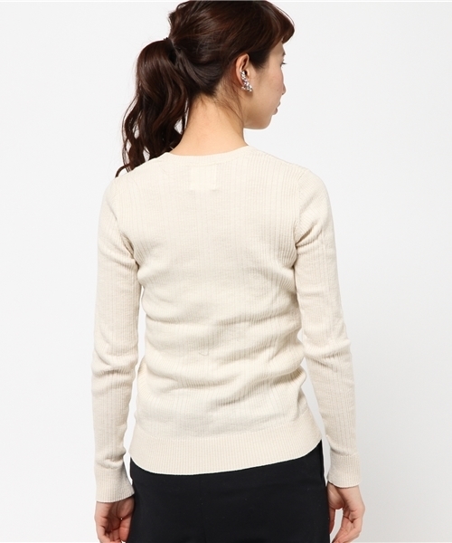 Ray BEAMS（レイビームス）の「Ray BEAMS / パターンリブ ヘンリーネック（その他トップス・レディース・ナチュラル/ブラウン系その他/ネイビー・ONE SIZE）」の10枚目の写真