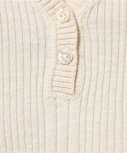 Ray BEAMS（レイビームス）の「Ray BEAMS / パターンリブ ヘンリーネック（その他トップス・レディース・ナチュラル/ブラウン系その他/ネイビー・ONE SIZE）」の7枚目の写真