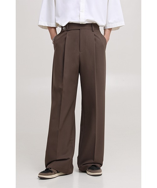 MASONPRINCE（メイソンプリンス）の「【MASONPRINCE】1 tack semi-wide slacks SK2088（スラックス・メンズ・ベージュ/ブラック/ブラウン・L/M/S/XL）」の3枚目の写真