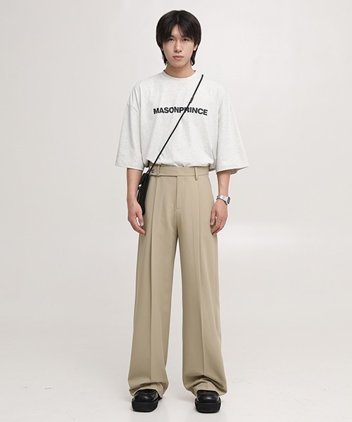 MASONPRINCE（メイソンプリンス）の「【MASONPRINCE】1 tack semi-wide slacks SK2088（スラックス・メンズ・ベージュ/ブラック/ブラウン・L/M/S/XL）」の7枚目の写真