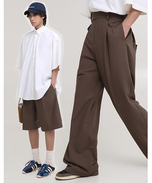 MASONPRINCE（メイソンプリンス）の「【MASONPRINCE】1 tack semi-wide slacks SK2088（スラックス・メンズ・ベージュ/ブラック/ブラウン・L/M/S/XL）」の10枚目の写真