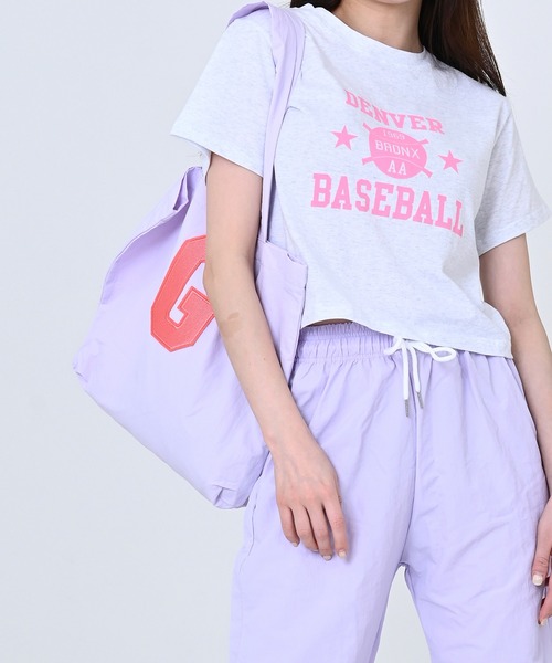 me+em select(ミームセレクト)の「BASEBALLロゴショート丈Tシャツ(Tシャツ/カットソー・レディース・スカイブルー/アイボリー/クリーム・FREE)」の20枚目の写真