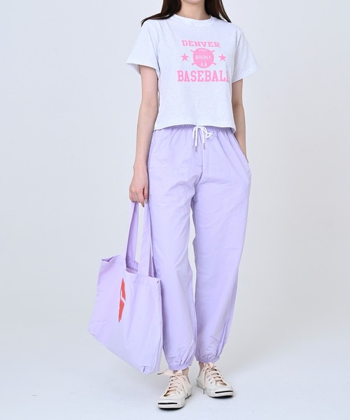 me+em select(ミームセレクト)の「BASEBALLロゴショート丈Tシャツ(Tシャツ/カットソー・レディース・スカイブルー/アイボリー/クリーム・FREE)」の21枚目の写真