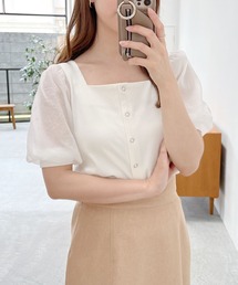 mysty woman | シアースリーブ2WAYプルオーバー 285715(Tシャツ/カットソー)