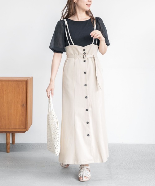 mysty woman(ミスティウーマン)の「シアースリーブ2WAYプルオーバー 285715(Tシャツ/カットソー・レディース・ブラック/オフホワイト/グレイッシュベージュ・FREE)」の7枚目の写真