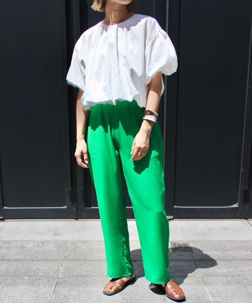 MLI'A（エムリア）の「2WAYボリューム袖ブラウス（シャツ/ブラウス・レディース・オフホワイト/グリーン/ピンク・M）」の9枚目の写真