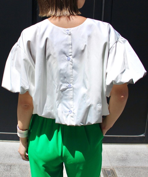 MLI'A（エムリア）の「2WAYボリューム袖ブラウス（シャツ/ブラウス・レディース・オフホワイト/グリーン/ピンク・M）」の13枚目の写真