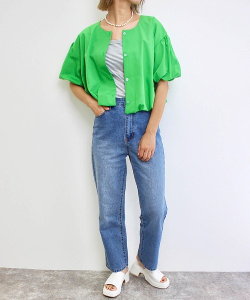 MLI'A（エムリア）の「2WAYボリューム袖ブラウス（シャツ/ブラウス・レディース・オフホワイト/グリーン/ピンク・M）」の16枚目の写真