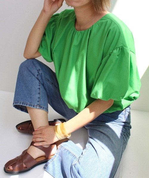 MLI'A（エムリア）の「2WAYボリューム袖ブラウス（シャツ/ブラウス・レディース・オフホワイト/グリーン/ピンク・M）」の17枚目の写真