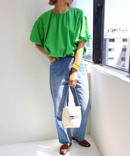 MLI'A（エムリア）の「2WAYボリューム袖ブラウス（シャツ/ブラウス・レディース・オフホワイト/グリーン/ピンク・M）」の18枚目の写真