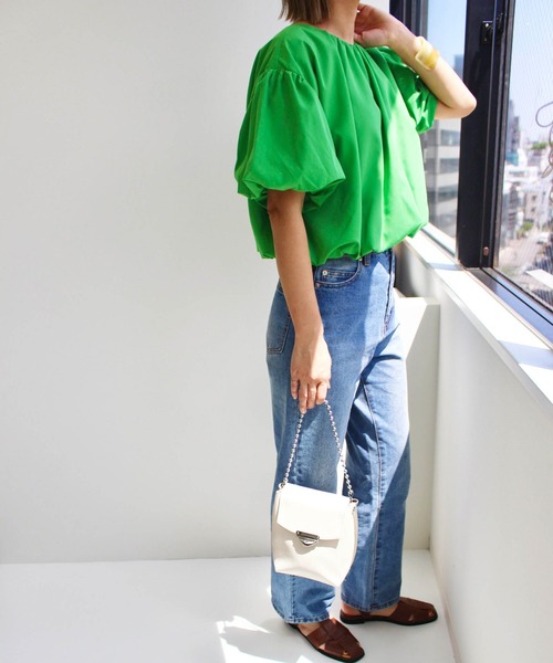 MLI'A（エムリア）の「2WAYボリューム袖ブラウス（シャツ/ブラウス・レディース・オフホワイト/グリーン/ピンク・M）」の20枚目の写真