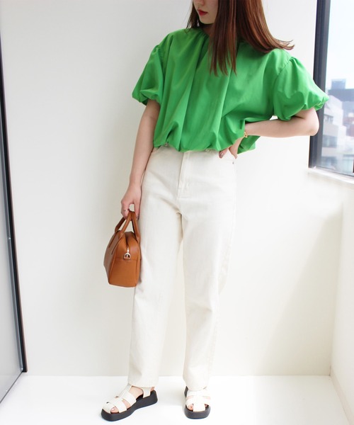 MLI'A（エムリア）の「2WAYボリューム袖ブラウス（シャツ/ブラウス・レディース・オフホワイト/グリーン/ピンク・M）」の7枚目の写真