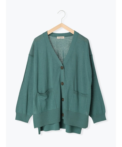 Samansa Mos2（サマンサ モスモス）の「【マシンウォッシャブル】Vネックニットカーディガン（カーディガン/ボレロ・レディース・キナリ/イエロー/グリーン/ブルー/ピンク/チャコール・ﾌﾘ-）」の4枚目の写真