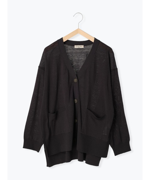 Samansa Mos2（サマンサ モスモス）の「【マシンウォッシャブル】Vネックニットカーディガン（カーディガン/ボレロ・レディース・キナリ/イエロー/グリーン/ブルー/ピンク/チャコール・ﾌﾘ-）」の3枚目の写真