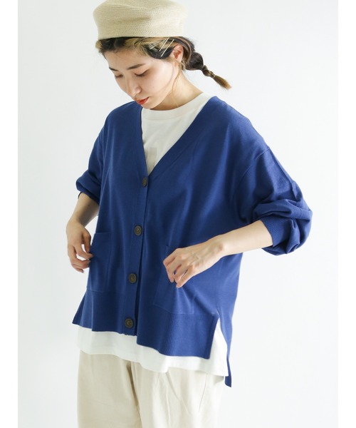 Samansa Mos2（サマンサ モスモス）の「【マシンウォッシャブル】Vネックニットカーディガン（カーディガン/ボレロ・レディース・キナリ/イエロー/グリーン/ブルー/ピンク/チャコール・ﾌﾘ-）」の20枚目の写真