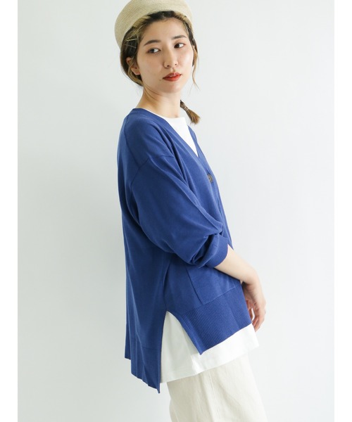 Samansa Mos2（サマンサ モスモス）の「【マシンウォッシャブル】Vネックニットカーディガン（カーディガン/ボレロ・レディース・キナリ/イエロー/グリーン/ブルー/ピンク/チャコール・ﾌﾘ-）」の19枚目の写真