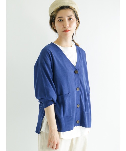 Samansa Mos2（サマンサ モスモス）の「【マシンウォッシャブル】Vネックニットカーディガン（カーディガン/ボレロ・レディース・キナリ/イエロー/グリーン/ブルー/ピンク/チャコール・ﾌﾘ-）」の17枚目の写真