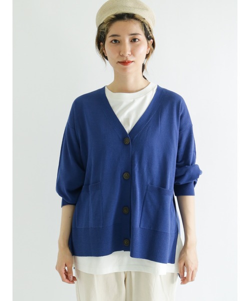 Samansa Mos2（サマンサ モスモス）の「【マシンウォッシャブル】Vネックニットカーディガン（カーディガン/ボレロ・レディース・キナリ/イエロー/グリーン/ブルー/ピンク/チャコール・ﾌﾘ-）」の16枚目の写真