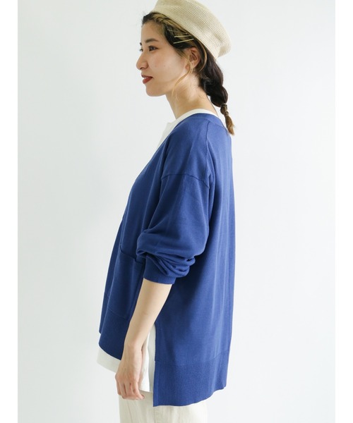 Samansa Mos2（サマンサ モスモス）の「【マシンウォッシャブル】Vネックニットカーディガン（カーディガン/ボレロ・レディース・キナリ/イエロー/グリーン/ブルー/ピンク/チャコール・ﾌﾘ-）」の15枚目の写真