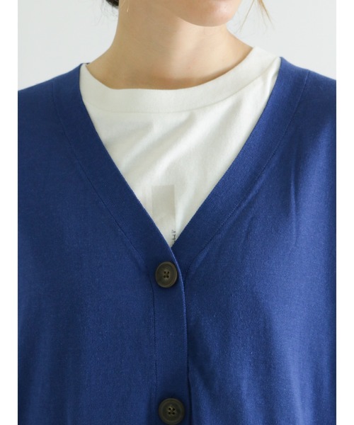 Samansa Mos2（サマンサ モスモス）の「【マシンウォッシャブル】Vネックニットカーディガン（カーディガン/ボレロ・レディース・キナリ/イエロー/グリーン/ブルー/ピンク/チャコール・ﾌﾘ-）」の13枚目の写真