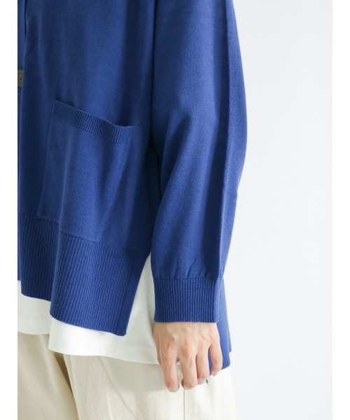 Samansa Mos2（サマンサ モスモス）の「【マシンウォッシャブル】Vネックニットカーディガン（カーディガン/ボレロ・レディース・キナリ/イエロー/グリーン/ブルー/ピンク/チャコール・ﾌﾘ-）」の11枚目の写真