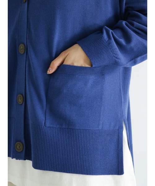 Samansa Mos2（サマンサ モスモス）の「【マシンウォッシャブル】Vネックニットカーディガン（カーディガン/ボレロ・レディース・キナリ/イエロー/グリーン/ブルー/ピンク/チャコール・ﾌﾘ-）」の10枚目の写真