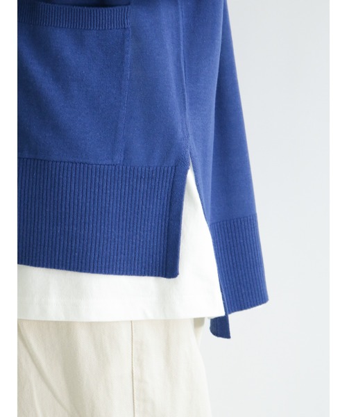 Samansa Mos2（サマンサ モスモス）の「【マシンウォッシャブル】Vネックニットカーディガン（カーディガン/ボレロ・レディース・キナリ/イエロー/グリーン/ブルー/ピンク/チャコール・ﾌﾘ-）」の9枚目の写真