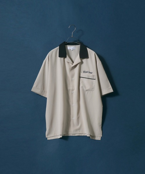 ANPAS(アンパス)の「Oversized Bowling Shirt/オーバーサイズ ボーリングシャツ(シャツ/ブラウス・メンズ・ネイビー/グリーン/カーキ/ライトベージュ/チャコールグレー・LL/M/L)」の2枚目の写真