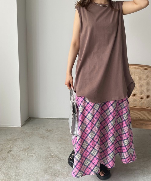 210nouve（トゥージュヌーブ）の「フレアチェックスカート（スカート・レディース・ピンク/オレンジ/グリーン・FREE）」の22枚目の写真