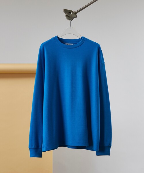 tk.TAKEO KIKUCHI(ティーケータケオキクチ)の「ウールナイロンミラノリブクルーニットソー(Tシャツ/カットソー・メンズ・ライトブルー/ダークグリーン/ダークブラウン/オフホワイト/グリーン/ブラック/グレー系/ダークグレー・01/02/03/04/05)」の1枚目の写真