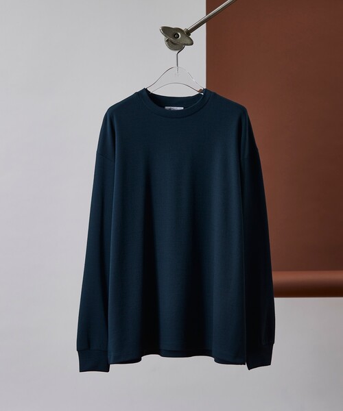 tk.TAKEO KIKUCHI(ティーケータケオキクチ)の「ウールナイロンミラノリブクルーニットソー(Tシャツ/カットソー・メンズ・ライトブルー/ダークグリーン/ダークブラウン/オフホワイト/グリーン/ブラック/グレー系/ダークグレー・01/02/03/04/05)」の7枚目の写真