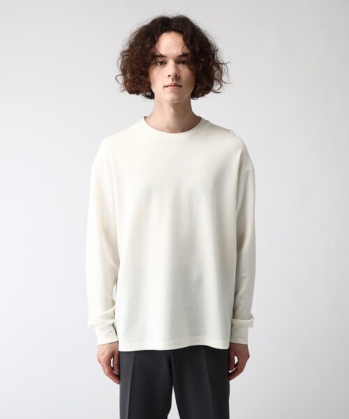 tk.TAKEO KIKUCHI(ティーケータケオキクチ)の「ウールナイロンミラノリブクルーニットソー(Tシャツ/カットソー・メンズ・ライトブルー/ダークグリーン/ダークブラウン/オフホワイト/グリーン/ブラック/グレー系/ダークグレー・01/02/03/04/05)」の15枚目の写真