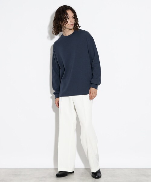 tk.TAKEO KIKUCHI(ティーケータケオキクチ)の「ウールナイロンミラノリブクルーニットソー(Tシャツ/カットソー・メンズ・ライトブルー/ダークグリーン/ダークブラウン/オフホワイト/グリーン/ブラック/グレー系/ダークグレー・01/02/03/04/05)」の13枚目の写真