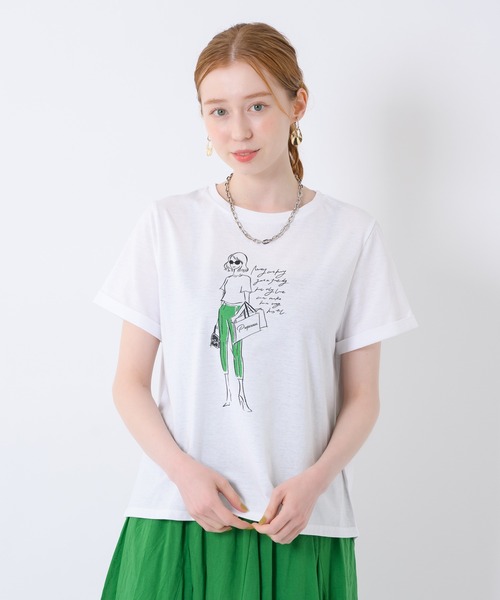 ROSIEE タグ付き　グレー Tシャツ 女の子プリント ROSIEE（ロージー）の「ROSIEE 女の子プリントT（Tシャツ
