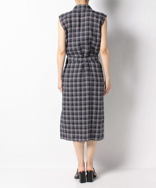 アニエスベー agnes b. リネンワンピース チェック 38 agnes b.(アニエスベー)の「CAF2 ROBE リネンチェック